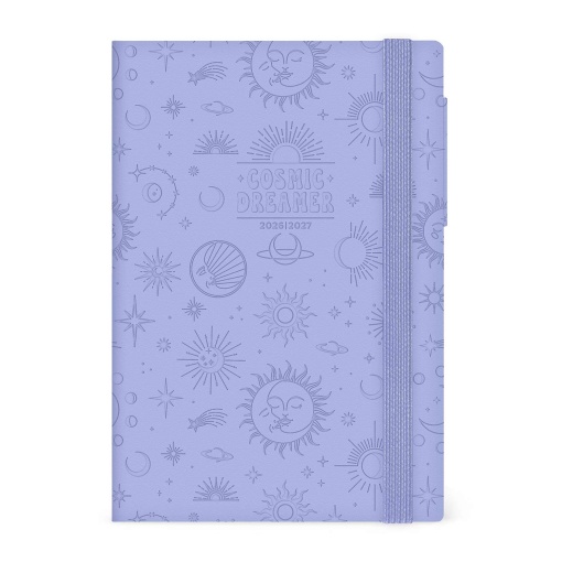 Daily school planner 120x180mm 2026/27 16 months LEGAMI Cosmic Lilac with elastic band