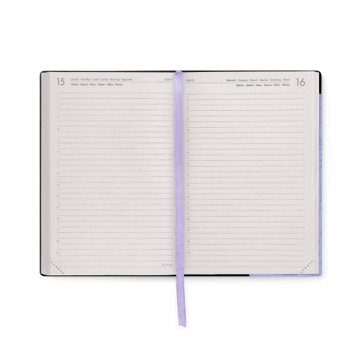 Daily school planner 120x180mm 2026/27 16 months LEGAMI Cosmic Lilac with elastic band