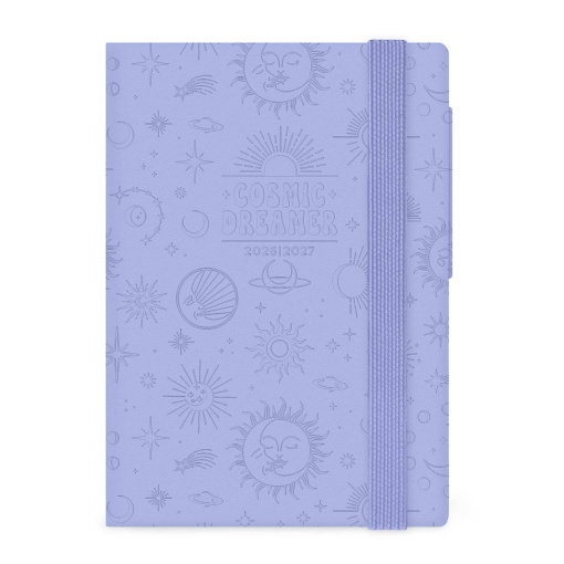 Weekly school planner A6 2026/27 16 months LEGAMI Cosmic Lilac with elastic band