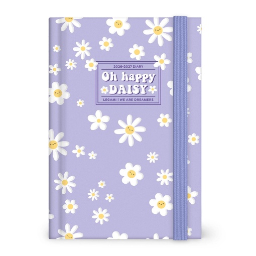 Daily school planner 120x180mm 2026/27 16 months LEGAMI Daisy with elastic band