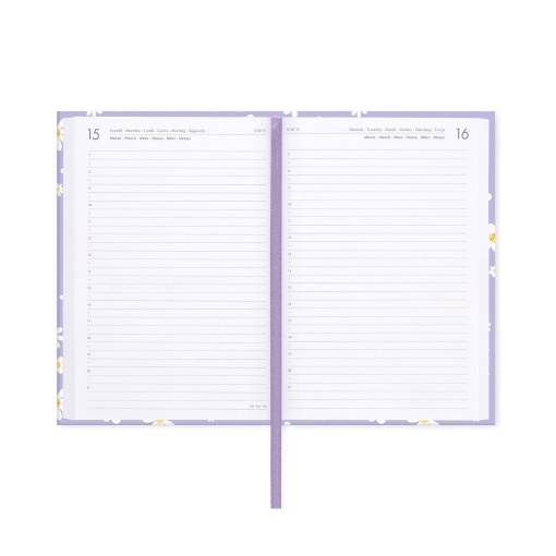 Daily school planner 120x180mm 2026/27 16 months LEGAMI Daisy with elastic band
