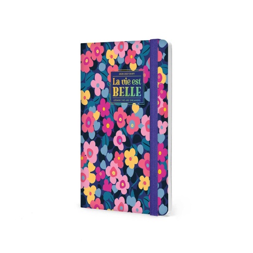 Weekly school planner 120x180mm 2026/27 16 months LEGAMI Flowers with elastic closure