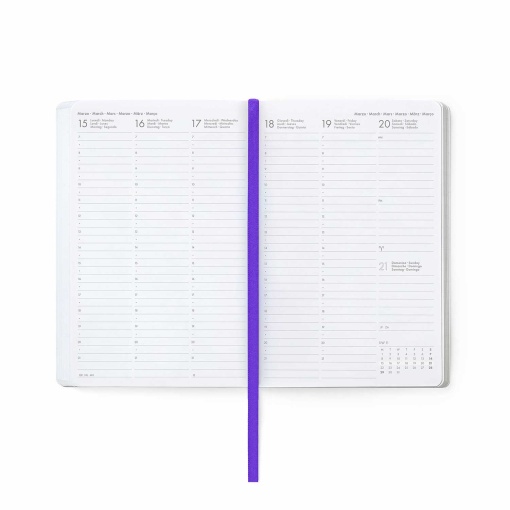 Weekly school planner 120x180mm 2026/27 16 months LEGAMI Flowers with elastic closure