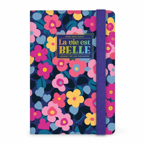 Weekly school planner A6 2026/27 16 months LEGAMI Flowers with elastic band