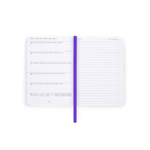 Weekly school planner A6 2026/27 16 months LEGAMI Flowers with elastic band