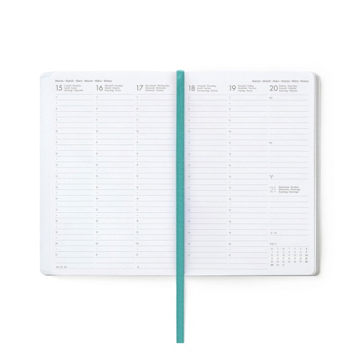 Weekly school planner 120x180mm 2026/27 16 months LEGAMI Kitty Bubble Tea with elastic band