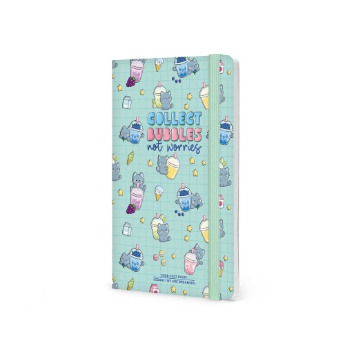 Weekly school planner 120x180mm 2026/27 16 months LEGAMI Kitty Bubble Tea with elastic band