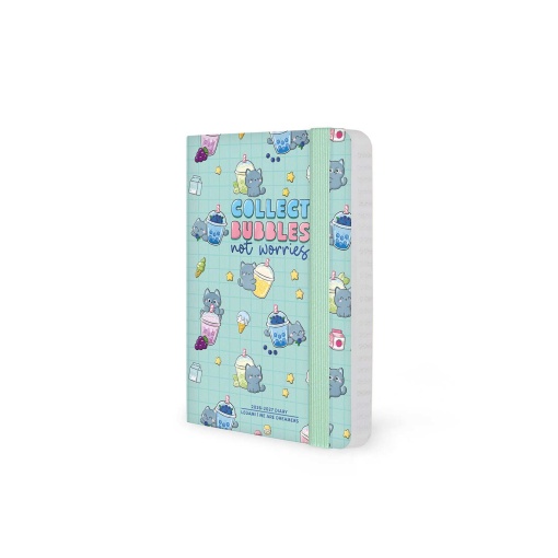 Weekly school planner A6 2026/27 16 months LEGAMI Kitty Bubble Tea with elastic band