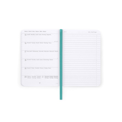 Weekly school planner A6 2026/27 16 months LEGAMI Kitty Bubble Tea with elastic band