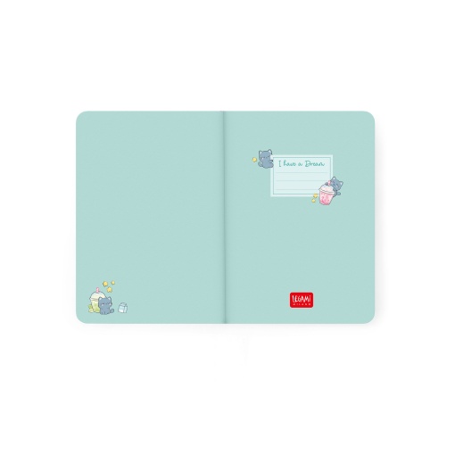 Weekly school planner A6 2026/27 16 months LEGAMI Kitty Bubble Tea with elastic band