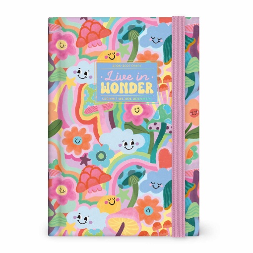 Daily school planner 120x180mm 2026/27 16 months LEGAMI Mushrooms with elastic closure