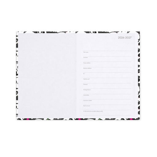 Daily school planner 120x180mm 2026/27 16 months LEGAMI Panda with elastic band
