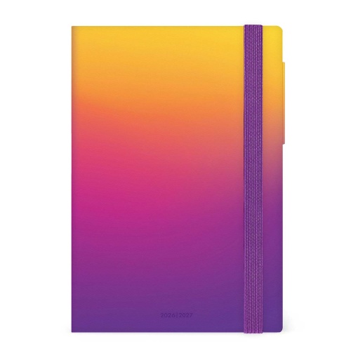 Agenda escolar diária 120x180mm 2026/27 16 meses LEGAMI Sunset Vibes com elástico