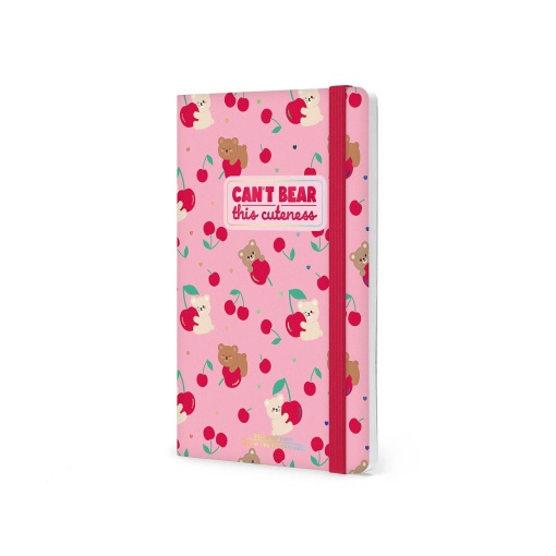 Agenda escolar semanal 120x180mm 2026/27 16 meses LEGAMI Teddy Bear Cherry Pink com elástico
