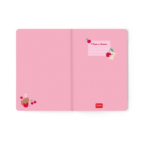 Agenda escolar semanal 120x180mm 2026/27 16 meses LEGAMI Teddy Bear Cherry Pink com elástico