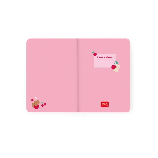 Agenda escolar semanal A6 2026/27 16 meses LEGAMI Teddy Bear Cherry Pink com elástico