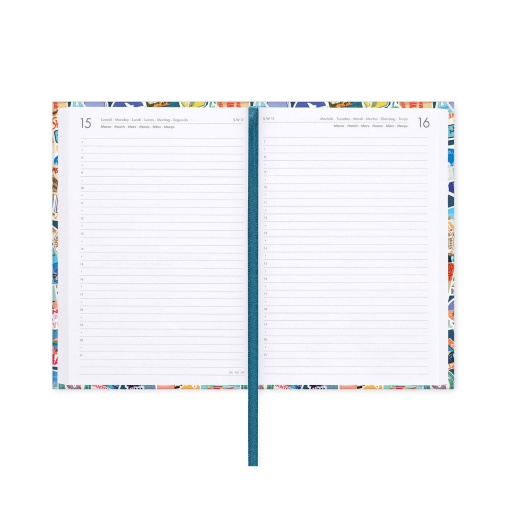 Agenda escolar diária 120x180 mm 2026/27 16 meses LEGAMI Travel Stickers com elástico