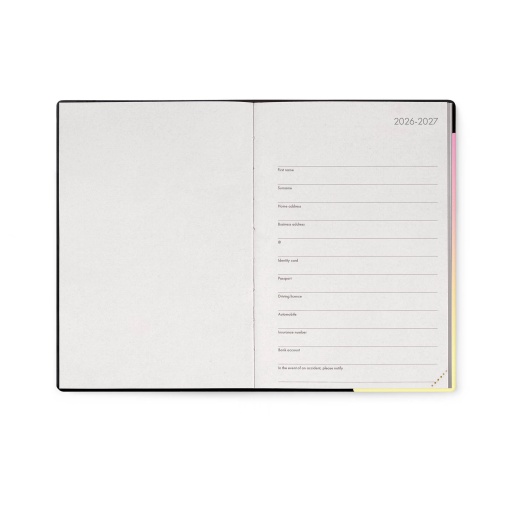 Agenda escolar semanal 120x180 mm 2026/27 16 meses LEGAMI Sunrise Lover com elástico