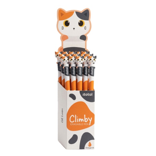 Esferográfica apagável iTotal Climby gato laranja