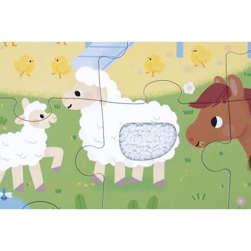 Puzzle com texturas JANOD Tactile 20 peças Animais da quinta