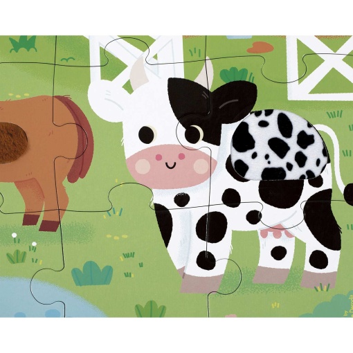 Puzzle com texturas JANOD Tactile 20 peças Animais da quinta