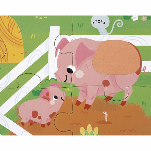 Puzzle com texturas JANOD Tactile 20 peças Animais da quinta