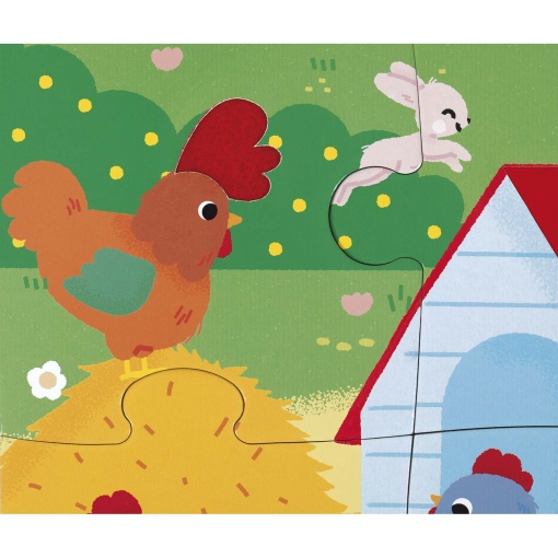 Puzzle com texturas JANOD Tactile 20 peças Animais da quinta