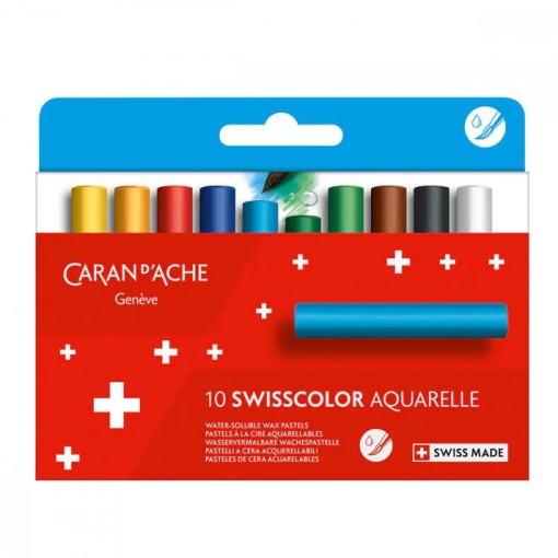 Lápis de cera aguarelável CARAN D'ACHE Swisscolor (10 unidades)