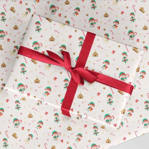 D'CASA Elfo Christmas Wrapping Paper 70x500cm Assorted