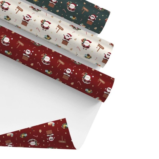 D'CASA HoHoHo Christmas wrapping paper 70x200cm assorted 3041477