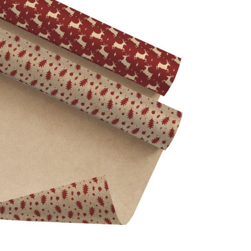D'CASA Classic Xmas Christmas Wrapping Paper 70x200cm Assorted 3041504