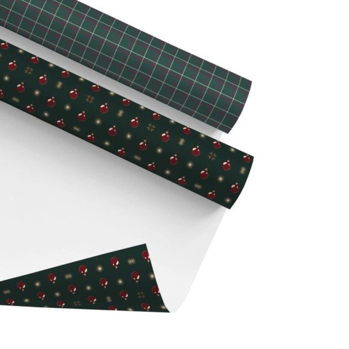 D'CASA Classic Xmas Christmas wrapping paper, green, 70x200cm, assorted, 3041502