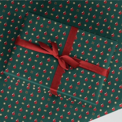 Papel de embrulho natal D'CASA Classic Xmas verde 70x200cm sortido 3041502