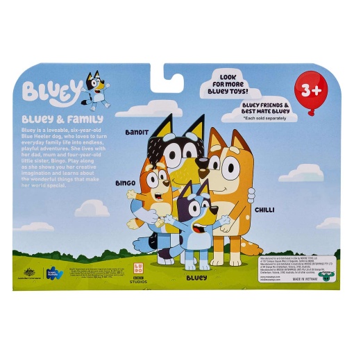 BLUEY - família pack 4 figuras MOOSE