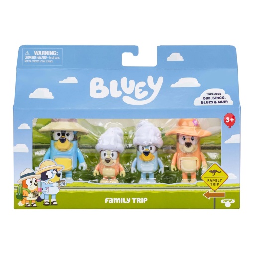 BLUEY - viagem de família pack 4 figuras MOOSE