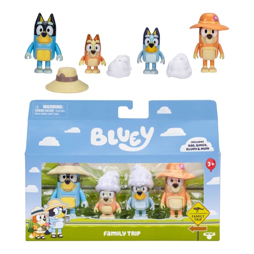 BLUEY - viagem de família pack 4 figuras MOOSE