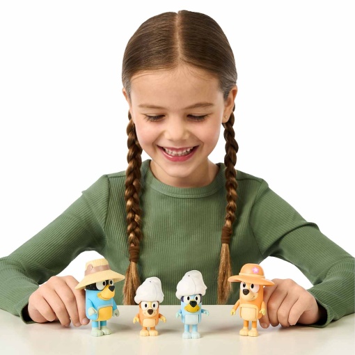 BLUEY - viagem de família pack 4 figuras MOOSE