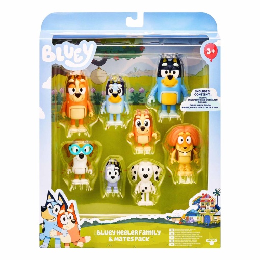 BLUEY - família e amigos pack 8 figuras MOOSE