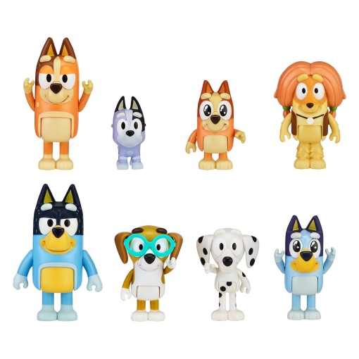 BLUEY - família e amigos pack 8 figuras MOOSE