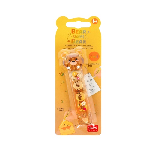 Corrector de fita + fita adesiva dupla-face 2 em 1 LEGAMI Bear Sweet Bear "Dream Big"