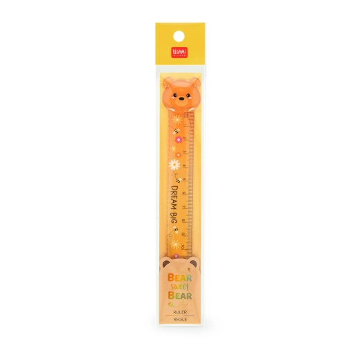 Regla LEGAMI Oso Dulce Oso "Sueña en Grande" de 15 cm