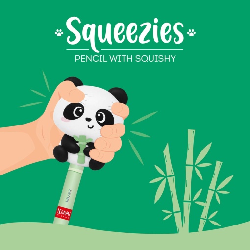 LEGAMI Squeezies Panda "Hug Me" HB #2 graphite pencils with squishy filling.