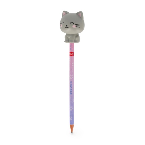 LEGAMI Squeezies Kitty "Meow" HB #2 graphite pencils with squishy topping.