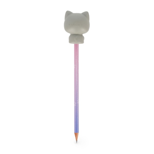 LEGAMI Squeezies Kitty "Meow" HB #2 graphite pencils with squishy topping.