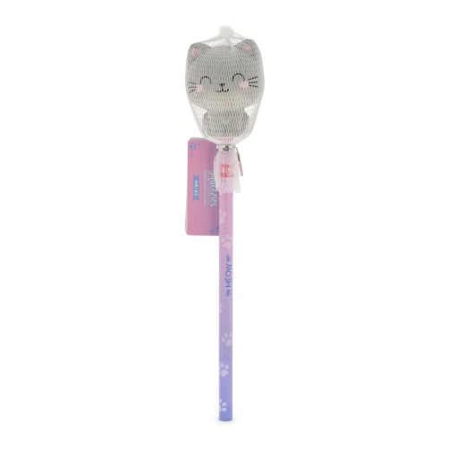 LEGAMI Squeezies Kitty "Meow" HB #2 graphite pencils with squishy topping.