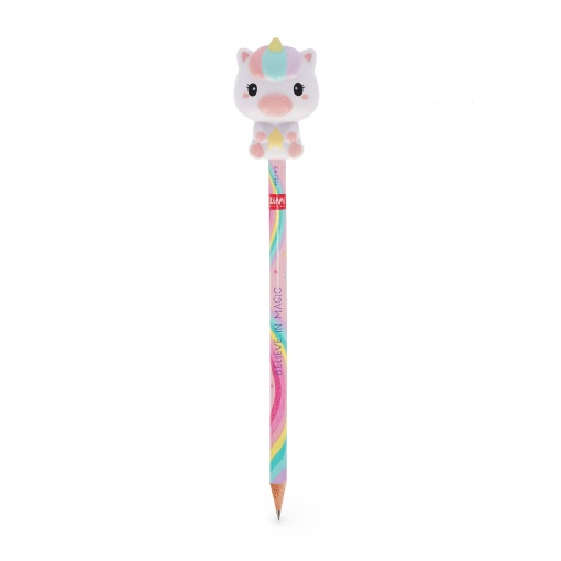 Lápices de grafito LEGAMI Squeezies Unicorn "Cree en la magia" HB #2 con superficie blanda.