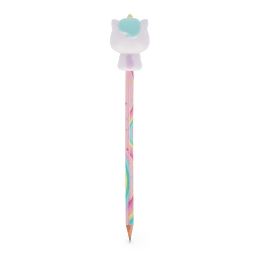 LEGAMI Squeezies Unicorn "Believe in Magic" HB #2 graphite pencils with squishy topping.