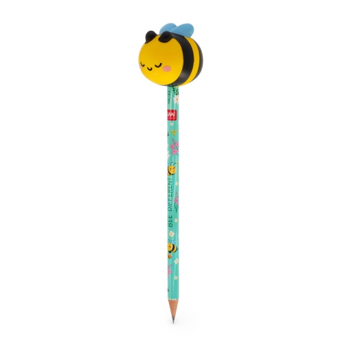 LEGAMI Squeezies Bee "Bee Different" HB #2 graphite pencils with squishy topping.