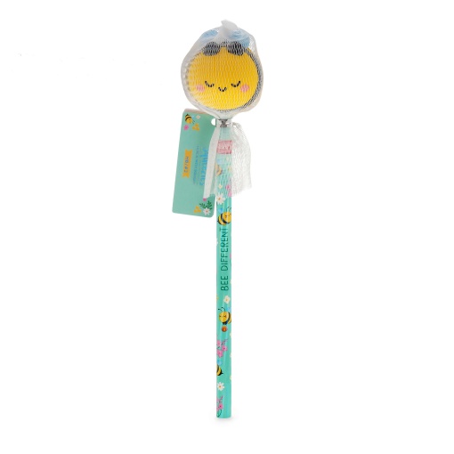 LEGAMI Squeezies Bee "Bee Different" HB #2 graphite pencils with squishy topping.