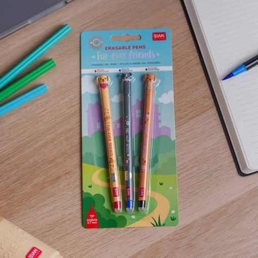 LEGAMI Fur Ever Friends erasable gel ballpoint pen (3 units)